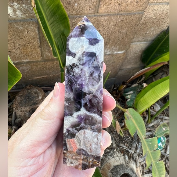 Chevron Amethyst Crystal Tower - Picture 7 of 10
